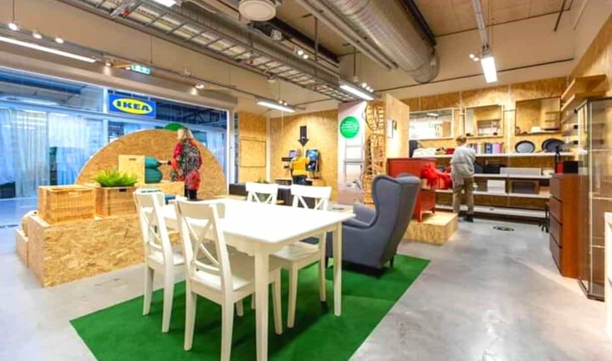 elf Giet Circulaire شركة IKEA السويدية تفتتح متجراً تجريبي لبيع الأثاث المستعمل في السويد  لتحقيق أهدافها المناخية