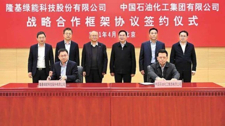 شركتا LONGi و Sinopec توقعان اتفاقية تعاون مشترك في مجال تطوير الهيدروجين الأخضر