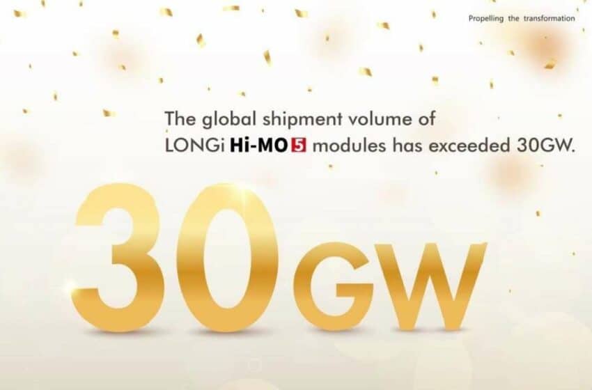  شركة لونجي تحقق إنجازًا جديدًا بإتمامها أكثر من 30 جيجاواط من شحنات ألواح Hi MO 5