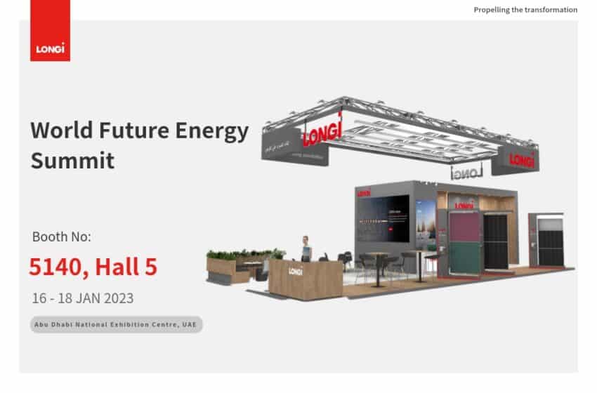  Live Coverage of LONGi Booth at World Future Energy Summit 2023 | Abu Dhabi, UAE
