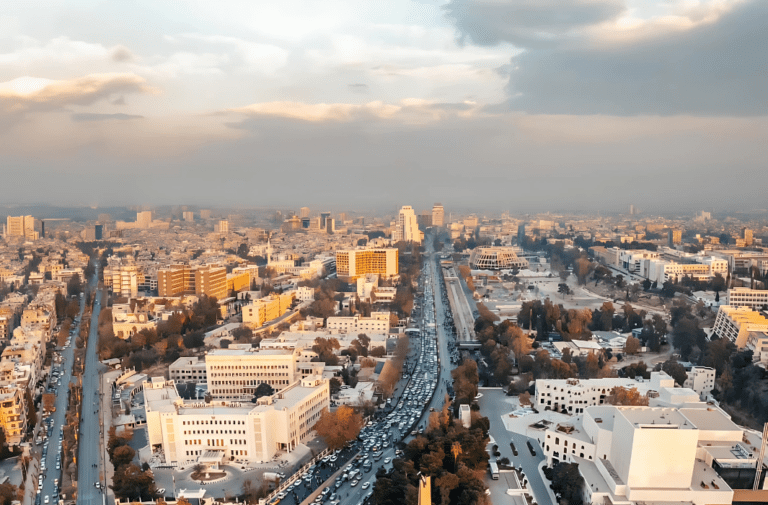 صورة جوية لدمشق العاصمة، مصدر الصورة: جو حطاب