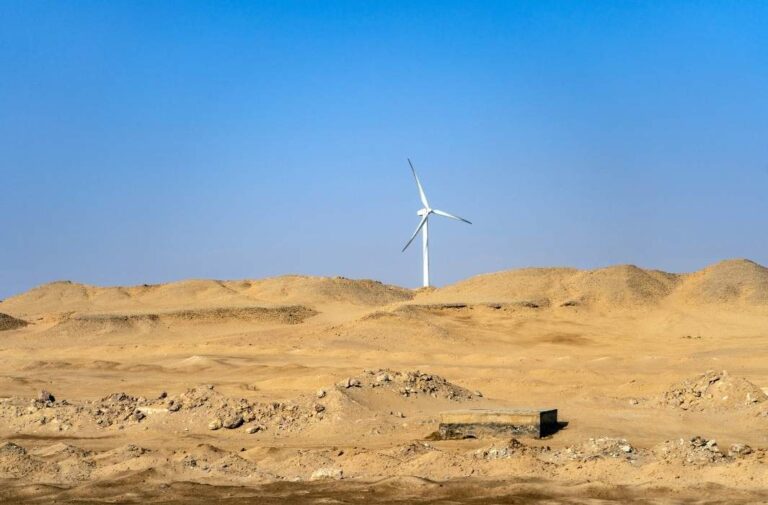مصر تُشغل أكبر محطة رياح في الشرق الأوسط باستطاعة 650 ميجاواط (عنفة من محطة رياح في مصر)