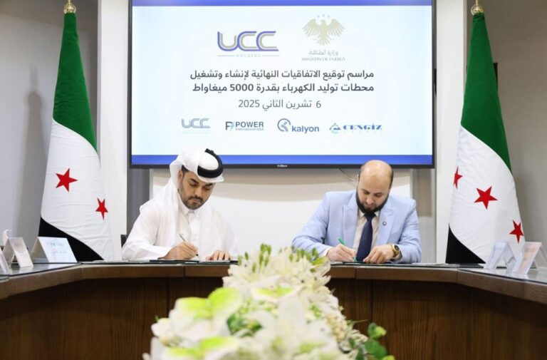 سوريا توقّع اتفاقيات لإنشاء 8 محطات لتوليد الكهرباء باستطاعة 5000 ميجاواط خلال توقيع اتفاقيات إنشاء محطات باستطاعة 5 آلاف ميجاواط في سوريا