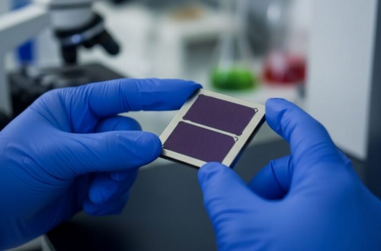 ابتكار صيني يُروّض البيروفسكايت.. خلية شمسية جديدة تلامس كفاءة 27.2% وتتحدى الحرارة الفائقة خلية بيروفسكايت شمسية صينية جديدة: كفاءة 27.2% ومقاومة فائقة للحرارة (تعبيرية)