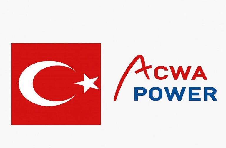 شعار أكوا باور وعلم تركيا