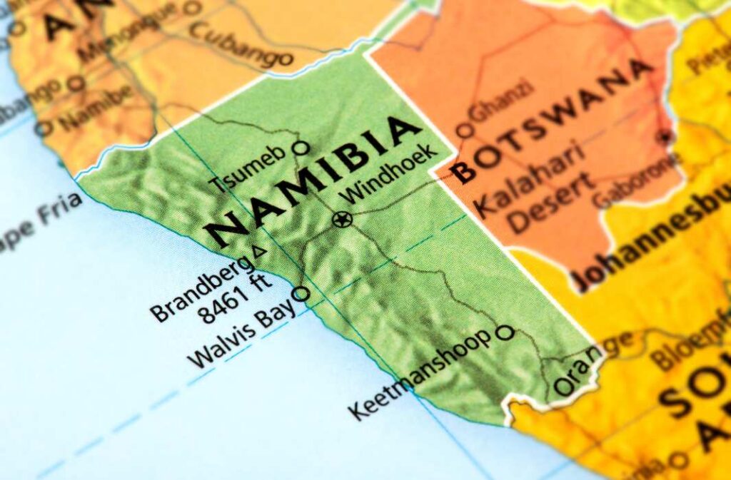 ناميبيا على الخريطة